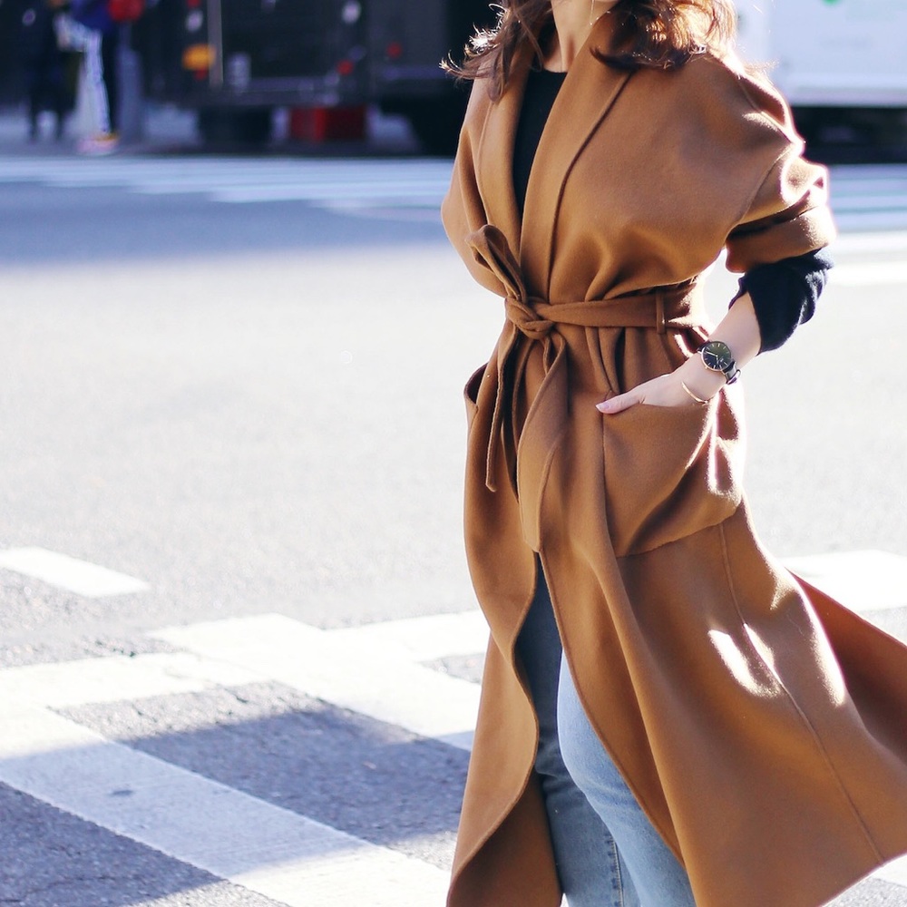 QUAINT ICONIC DION ROBE COAT - Caramel